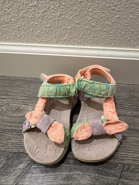 Zara Pastel Peach, Green & Lavender Kids Sandals